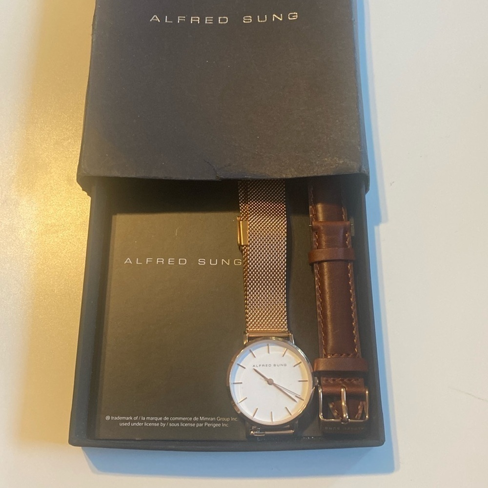 NEW in Box! Alfred Sung Rose Gold Tone Watch